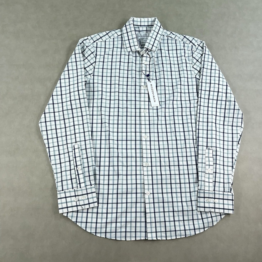 Mizzen Main Leeward Button Shirt Mens Size Large White NWT $138 Trim Fit *Read